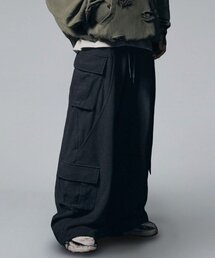 NOT4NERD(�m�b�g�t�H�[�i�[�h)��Incision Multi Cargo Sweat Pants - Black(�X�E�F�b�g�p���c)