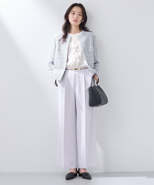 INDIVI(インディヴィ)の「【セレモニー/洗える】ミックスツイードライトジャケット(ノーカラージャケット・レディース・ネイビー系3/ホワイト系6/サックスブルー系3/ホワイト系8・40/38/36/19/15 /13/05)」の15枚目の写真