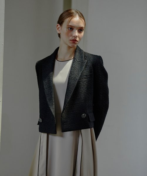ETMON（エトモン）の「Tweed Double Jacket  Black（テーラードジャケット・レディース・その他・FREE）」の3枚目の写真