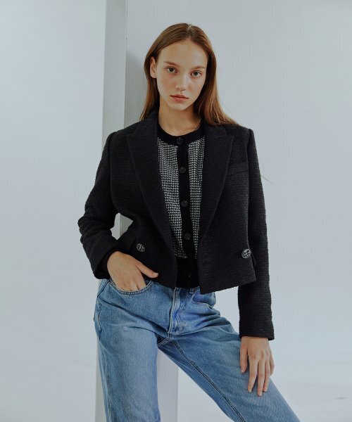 ETMON（エトモン）の「Tweed Double Jacket  Black（テーラードジャケット・レディース・その他・FREE）」の6枚目の写真