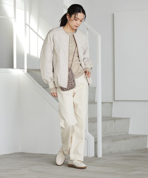 green label relaxing（グリーンレーベルリラクシング）の「ダイヤ キルティング ブルゾン 撥水（ブルゾン・レディース・ブラック/ライトグレー/ベージュ・FREE）」の8枚目の写真