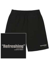 REFRESHING LOGO スウェットハーフパンツ - ブラック