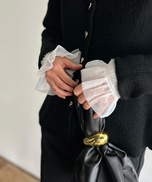 Kotoe(コトエ)の「チュール袖 アームカバー 付け袖(アームカバー・レディース・ブラック/ホワイト・FREE)」の5枚目の写真