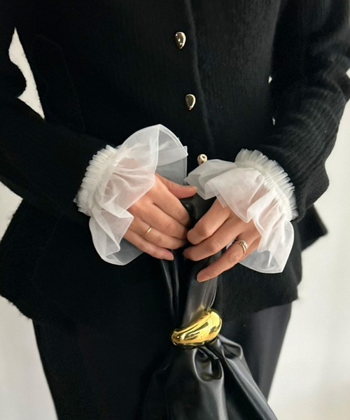 Kotoe(コトエ)の「チュール袖 アームカバー 付け袖(アームカバー・レディース・ブラック/ホワイト・FREE)」の6枚目の写真