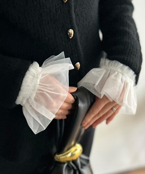 Kotoe(コトエ)の「チュール袖 アームカバー 付け袖(アームカバー・レディース・ブラック/ホワイト・FREE)」の4枚目の写真