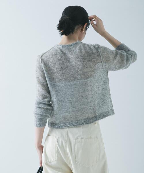 URBAN RESEARCH（アーバンリサーチ）の「シアーモヘヤカーディガン（カーディガン/ボレロ・レディース・ライトグレー/イエロー/ネイビー・FREE）」の7枚目の写真