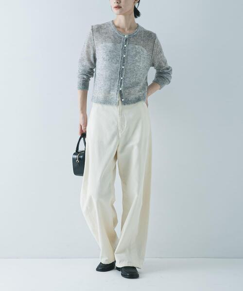 URBAN RESEARCH（アーバンリサーチ）の「シアーモヘヤカーディガン（カーディガン/ボレロ・レディース・ライトグレー/イエロー/ネイビー・FREE）」の8枚目の写真