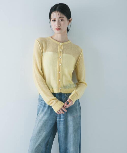 URBAN RESEARCH(アーバンリサーチ)の「シアーモヘヤカーディガン(カーディガン/ボレロ・レディース・ネイビー/イエロー/ライトグレー・FREE)」の20枚目の写真