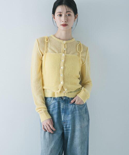 URBAN RESEARCH(アーバンリサーチ)の「シアーモヘヤカーディガン(カーディガン/ボレロ・レディース・ネイビー/イエロー/ライトグレー・FREE)」の16枚目の写真