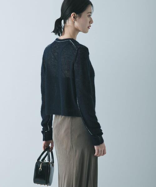 URBAN RESEARCH(アーバンリサーチ)の「シアーモヘヤカーディガン(カーディガン/ボレロ・レディース・ネイビー/イエロー/ライトグレー・FREE)」の8枚目の写真