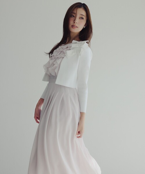 TOCCA（トッカ）の「CHIFFON WHISPER ドレス（ワンピース・レディース・ピンク系/ブラック系・0/2/4/6）」の3枚目の写真