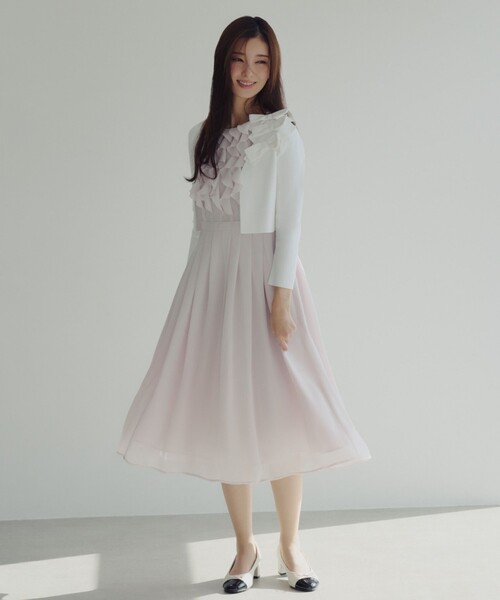TOCCA（トッカ）の「CHIFFON WHISPER ドレス（ワンピース・レディース・ピンク系/ブラック系・0/2/4/6）」の4枚目の写真
