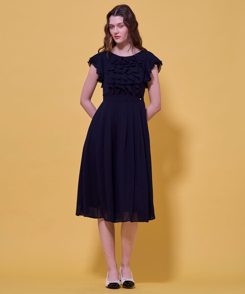 TOCCA（トッカ）の「CHIFFON WHISPER ドレス（ワンピース・レディース・ピンク系/ブラック系・0/2/4/6）」の10枚目の写真