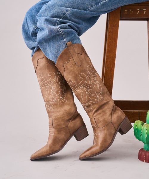 Seiney Blonde ロングブーツ　ウエスタンブーツ　茶色　M 24センチ ブランド古着】Seiney Blonde｜セイニーブロンド（レディース）の