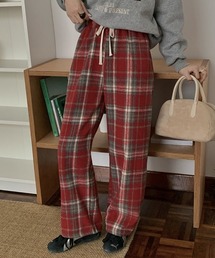 チェック柄ルームパンツ