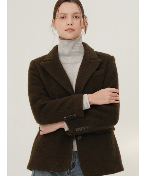 ACUD(アクド)の「Alpaca Coat Jacket _Brown(テーラードジャケット・レディース・カーキブラウン・MEDIUM/SMALL)」の3枚目の写真