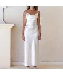 Kristen White Satin Slip Dress