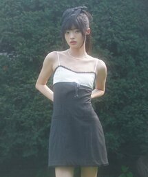 ZIZEMUSEUM（ジゼミュージアム）の「LACE SILK MINI OPS (BLACK)（ワンピース）」