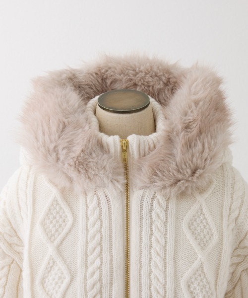 セール】ケーブルニット中綿ブルゾン（ブルゾン）｜one after another