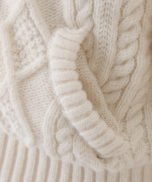 セール】ケーブルニット中綿ブルゾン（ブルゾン）｜one after another