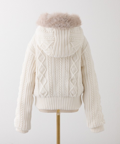 セール】ケーブルニット中綿ブルゾン（ブルゾン）｜one after another