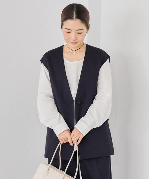 martinique(マルティニーク)の「《コラボ》川上さやかさん×martiniqueVネックジレ(セットアップ可)(ベスト・レディース・サックスブルー/ネイビー・FREE)」の10枚目の写真