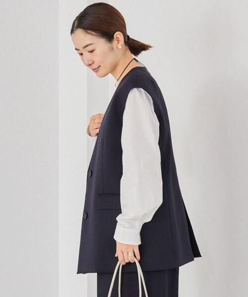 martinique(マルティニーク)の「《コラボ》川上さやかさん×martiniqueVネックジレ(セットアップ可)(ベスト・レディース・サックスブルー/ネイビー・FREE)」の11枚目の写真