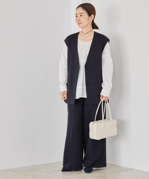 martinique(マルティニーク)の「《コラボ》川上さやかさん×martiniqueVネックジレ(セットアップ可)(ベスト・レディース・サックスブルー/ネイビー・FREE)」の12枚目の写真