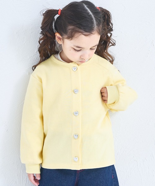 pairmanon（ペアマノン）の「【軽やかスウェット】ガールズ きらきらハートボタン カーディガン（カーディガン/ボレロ・キッズ・ライトブルー/イエロー/ブラック・120/100/90/130/110/150/140）」の20枚目の写真