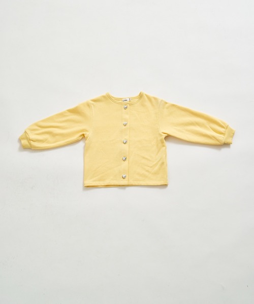 pairmanon（ペアマノン）の「【軽やかスウェット】ガールズ きらきらハートボタン カーディガン（カーディガン/ボレロ・キッズ・ライトブルー/イエロー/ブラック・120/100/90/130/110/150/140）」の16枚目の写真