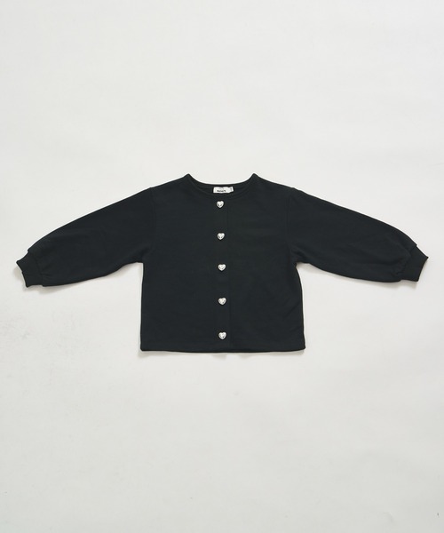 pairmanon（ペアマノン）の「【軽やかスウェット】ガールズ きらきらハートボタン カーディガン（カーディガン/ボレロ・キッズ・ライトブルー/イエロー/ブラック・120/100/90/130/110/150/140）」の18枚目の写真