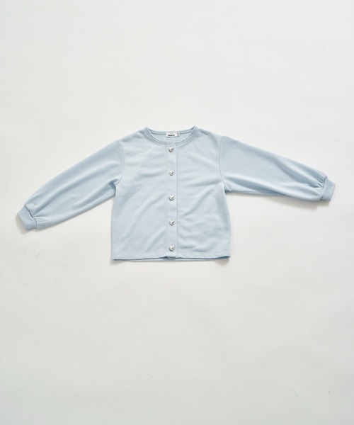 pairmanon（ペアマノン）の「【軽やかスウェット】ガールズ きらきらハートボタン カーディガン（カーディガン/ボレロ・キッズ・ライトブルー/イエロー/ブラック・120/100/90/130/110/150/140）」の10枚目の写真