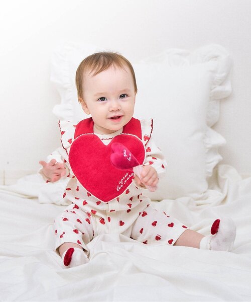 apres les cours(アプレレクール)の「ハート&星モチーフソックス(ベビーシューズ/ベビーソックス・キッズ・イエロー/レッド・12/9)」の3枚目の写真