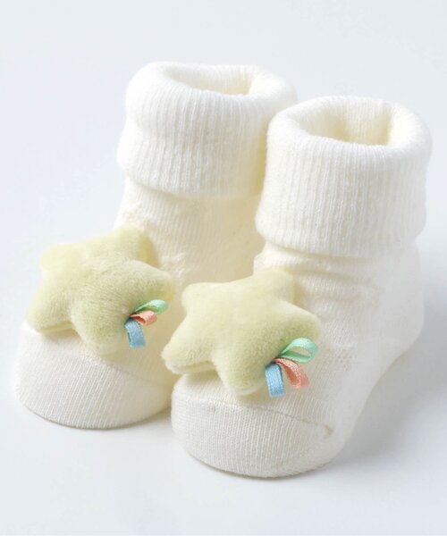 apres les cours(アプレレクール)の「ハート&星モチーフソックス(ベビーシューズ/ベビーソックス・キッズ・イエロー/レッド・12/9)」の10枚目の写真