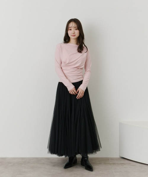 Olu.(オルドット)の「アシンメトリードレープトップス(Tシャツ/カットソー・レディース・ピンク/ホワイト/イエロー/ブラック・FREE)」の17枚目の写真