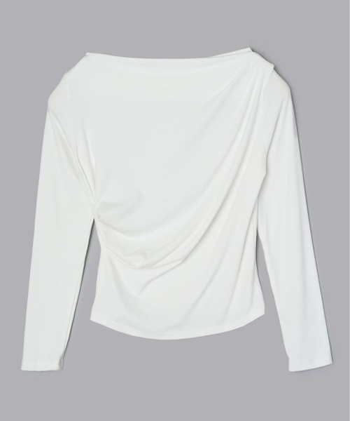 Olu.(オルドット)の「アシンメトリードレープトップス(Tシャツ/カットソー・レディース・ピンク/ホワイト/イエロー/ブラック・FREE)」の21枚目の写真