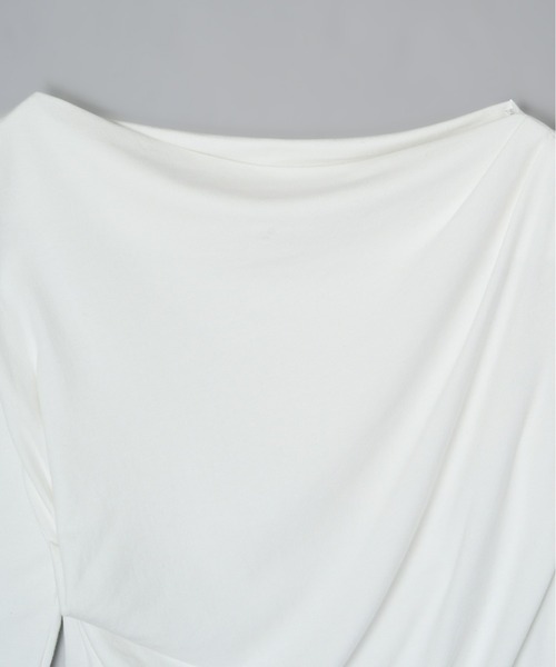 Olu.(オルドット)の「アシンメトリードレープトップス(Tシャツ/カットソー・レディース・ピンク/ホワイト/イエロー/ブラック・FREE)」の22枚目の写真