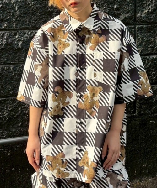 Candy Stripper（キャンディストリッパー）の「BROKEN BEAR CHECK シャツ（シャツ/ブラウス・レディース・ベージュ/ブラック系その他/ブラック・FREE）」の2枚目の写真