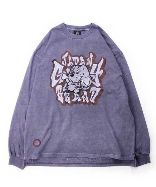 GALFY(ガルフィー)の「【GALFY/ガルフィー】さらっとグラフィティ染め染めロンTee(Tシャツ/カットソー・メンズ・パープル/ピンク/ブラック・M/L/XL)」の11枚目の写真