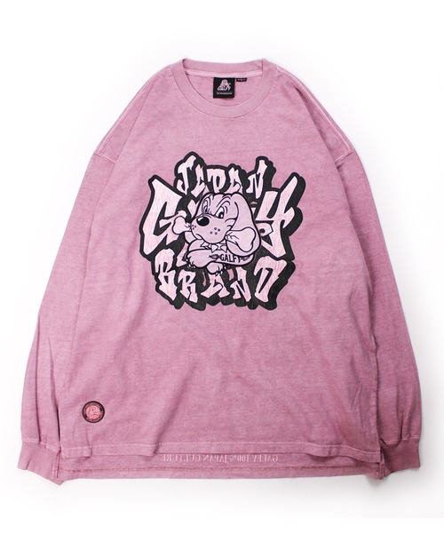 GALFY(ガルフィー)の「【GALFY/ガルフィー】さらっとグラフィティ染め染めロンTee(Tシャツ/カットソー・メンズ・パープル/ピンク/ブラック・M/L/XL)」の9枚目の写真