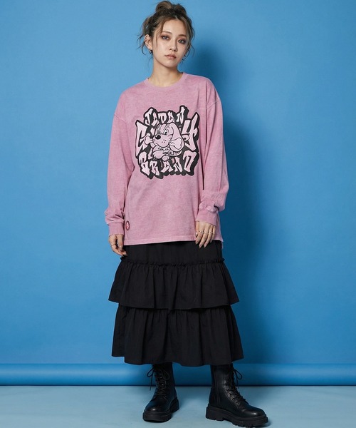 GALFY(ガルフィー)の「【GALFY/ガルフィー】さらっとグラフィティ染め染めロンTee(Tシャツ/カットソー・メンズ・パープル/ピンク/ブラック・M/L/XL)」の17枚目の写真