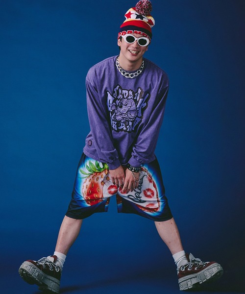 GALFY(ガルフィー)の「【GALFY/ガルフィー】さらっとグラフィティ染め染めロンTee(Tシャツ/カットソー・メンズ・パープル/ピンク/ブラック・M/L/XL)」の18枚目の写真
