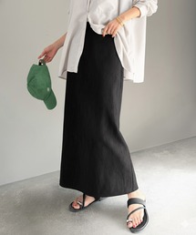 classicalelf（クラシカルエルフ）の「【吸水速乾・防シワ機能付き】お手入れラクチン♪縦ライン強調で、すっきり細見え。ウェーブジャガードIラインスカート(ロング)（スカート）」