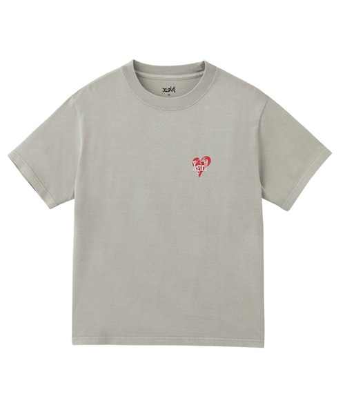 X-girl（エックスガール）の「FADED HEART ROSE LOGO S/S TEE（Tシャツ/カットソー・レディース・ブルー/ブラック/ベージュ・S/M/L）」の4枚目の写真