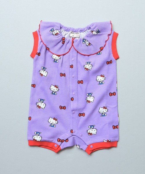 MARKEY'S(マーキーズ)の「【HELLO KITTY/ハローキティ】別注ワッフルロンパース(ロンパース・キッズ・パープル/ミント/ピンク・80/70)」の2枚目の写真