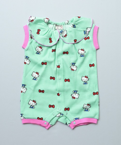 MARKEY'S(マーキーズ)の「【HELLO KITTY/ハローキティ】別注ワッフルロンパース(ロンパース・キッズ・パープル/ミント/ピンク・80/70)」の1枚目の写真