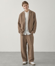 EASENCE（イーズエンス）の「【EASENCE】ハイツイステッドツイル セットアップ シングルテーラードジャケット&センタープレス タックスラックス<速乾 UVカット イージーケア>（セットアップ）」