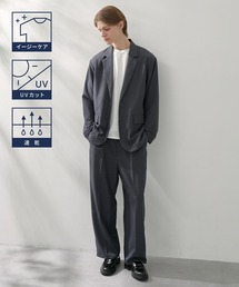 EASENCE（イーズエンス）の「【EASENCE】ハイツイステッドツイル セットアップ シングルテーラードジャケット＆センタープレス タックスラックス / 速乾・UVカット・イージーケア（セットアップ）」