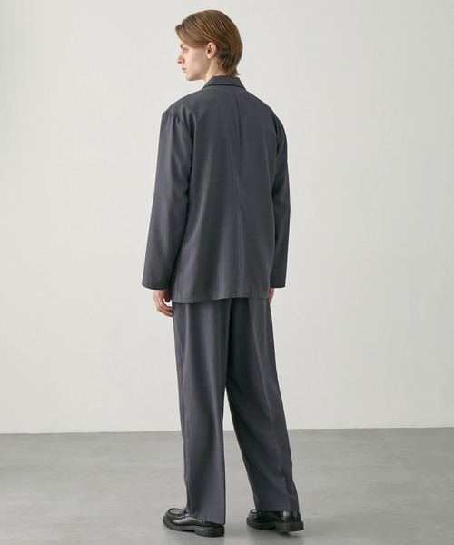 EASENCE（イーズエンス）の「【EASENCE】ハイツイステッドツイル セットアップ シングルテーラードジャケット＆センタープレス タックスラックス<速乾/UVカット/イージーケア>（セットアップ・メンズ・ライトグレー/ネイビー/モカ/チャコール・S/M/L/XL）」の13枚目の写真