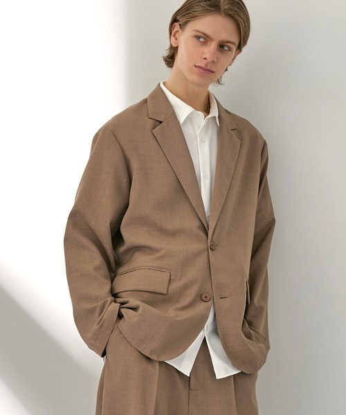 EASENCE（イーズエンス）の「【EASENCE】ハイツイステッドツイル セットアップ シングルテーラードジャケット＆センタープレス タックスラックス<速乾/UVカット/イージーケア>（セットアップ・メンズ・ライトグレー/ネイビー/モカ/チャコール・S/M/L/XL）」の16枚目の写真